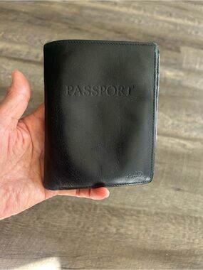 Tumi Black Leather Passport Wallet